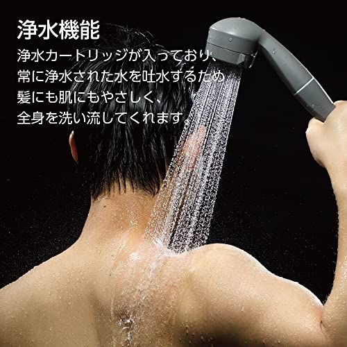 SANEI(サンエイ) シャワーヘッド ミガミ ストロング ヘアクレンジング 浄水 脱塩素 節水30% PS7061-80XA-HA20 ダークグレーt 29ff2ccd SANEI(サンエイ) シャワーヘッド ミガミ ストロング ヘアクレンジング 浄水 脱塩素 節水30% PS7061-80XA-HA20 ダークグレーt 29ff2ccd