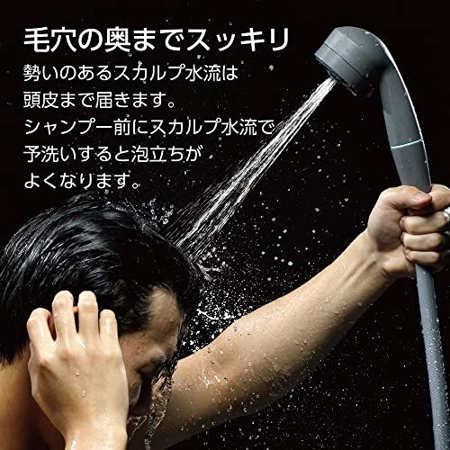 SANEI(サンエイ) シャワーヘッド ミガミ ストロング ヘアクレンジング 浄水 脱塩素 節水30% PS7061-80XA-HA20 ダークグレーt 29ff2ccd SANEI(サンエイ) シャワーヘッド ミガミ ストロング ヘアクレンジング 浄水 脱塩素 節水30% PS7061-80XA-HA20 ダークグレーt 29ff2ccd