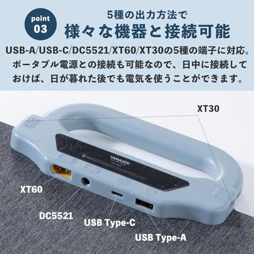 山善 ELEIN ソーラーパネル 60W (USB-C/USB-A/DC出力) 23%高変換効率 小型 折り畳み式 ソーラーチャージャー 防水 防塵 スマホ ポータブル電源 キャンプ 車中泊 防災 YSP-M60t 2664c081