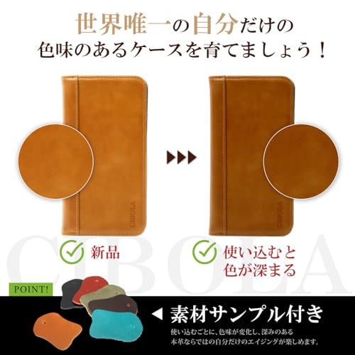 CIBOLA 高級牛革 OPPO Reno13 A 用 ケース 手帳型 本革 オッポ リノ13 A 対応 カバー 手帳 革 携帯カバー 耐衝撃 カードポケット 内蔵マグネット スタンド機能 A501OP / CPH2699 用 (オリーブ色)Ju