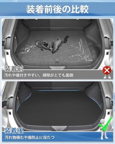 R◆Mixsuper ハリアー 80系 ラゲッジマット 2D トランクマット HARRIER AXUH80 AXUH85 ラゲッジカバー 荷台マット 防水 2020年6月-現行 ハリアー 80 パーツ PVC滑り止め素材 巻け収納 耐摩擦 耐 354c4a19