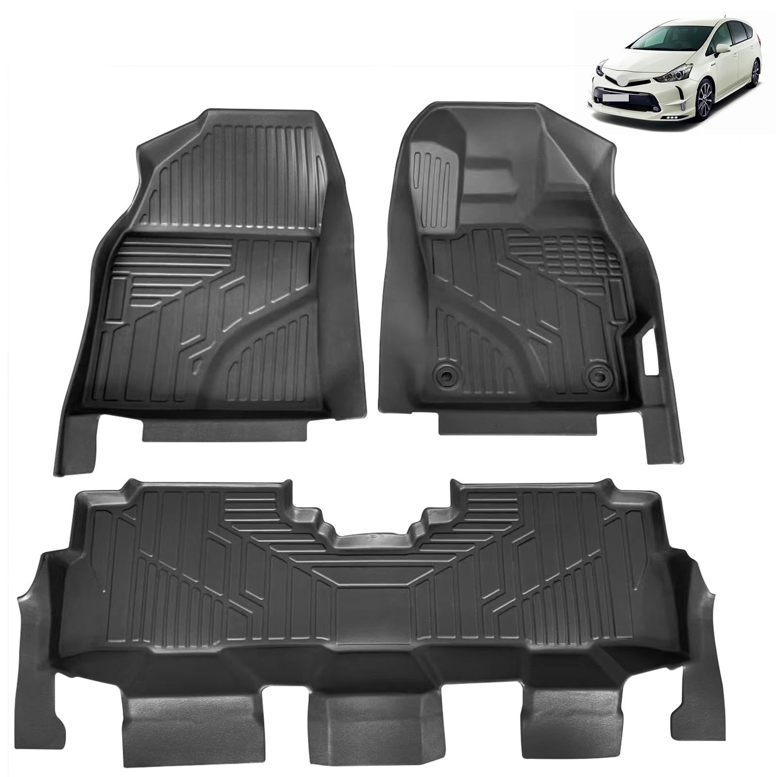 R◆トヨタ との互換性あり プリウスα 40系 ZVW41系 フロアマット 3Dカーマット 車専用 フロアマット 立体カーマット TPE材質 耐汚れ 耐摩擦 抗菌効果 防水 滑り防止 保護パーツ カー用品（3PCS） 86a827ef