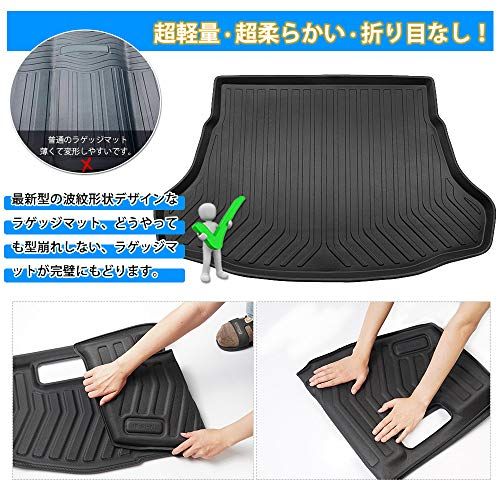 R◆Mixsuper プリウス50系 トランクマット 前後期 3D ラゲッジマット ラゲッジトレイ スペアタイヤ未装備車用 PRIUS 50 ZVW51 ZVW55型 カーゴマット カーパーツ 防水 耐摩擦 耐汚れ 車種専用設計 (新型 プリ 1edd489a