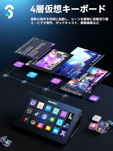 Stream Controller - SOOMFON Stream Studio Control Deck 15キー配列 ストリームデック ライブコンテンツ作成用のコントローラー 配信者向けデバイス OBS/Twitch?/YouTube連 62d4a28f Stream Controller - SOOMFON Stream Studio Control Deck 15キー配列 ストリームデック ライブコンテンツ作成用のコントローラー 配信者向けデバイス OBS/Twitch?/YouTube連 62d4a28f