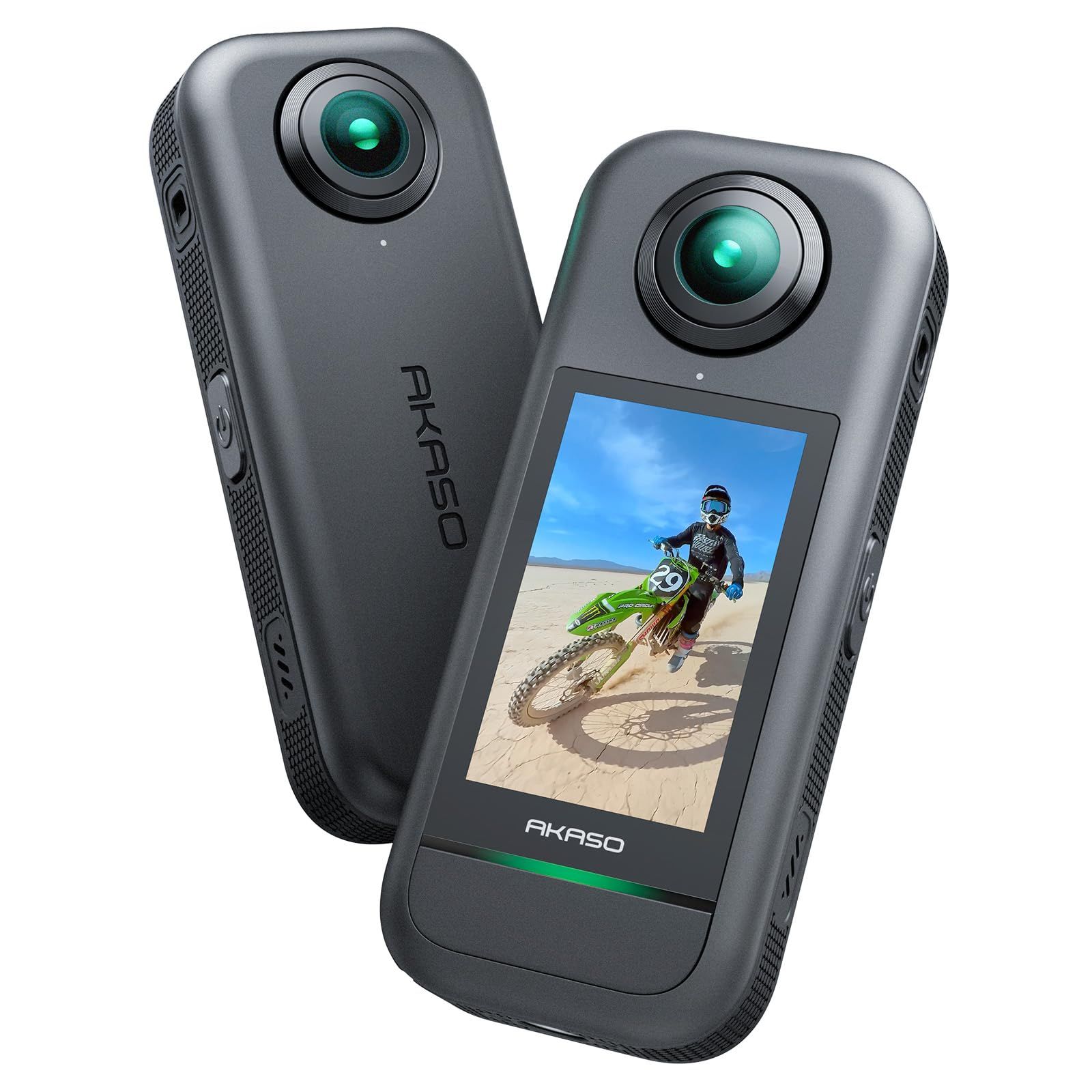 AKASO 360 360度カメラ アクションカメラ-5.7K360度動画 72MP360度写真 新型1/2インチ48MPセンサー 360度水平維持 360° スーパースムース 安定化機能 AI編集 見えない自撮り棒効果 2.29