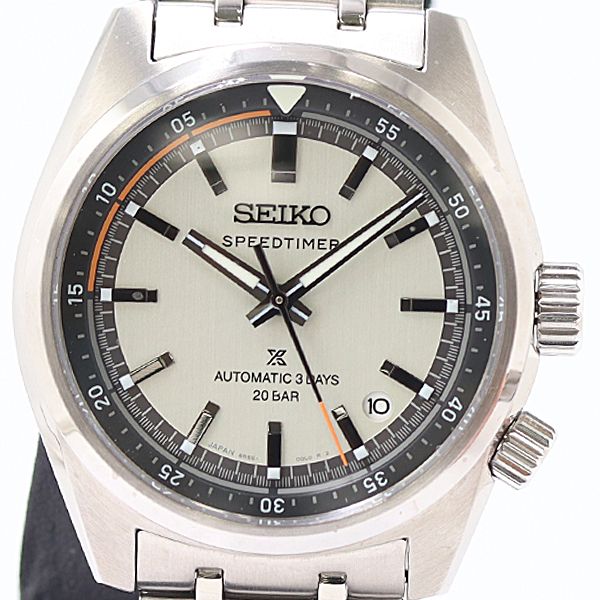 良品 稼働 保/箱付 セイコー プロスペックス スピードタイマー 6R55-00L0 AT/自動巻 グレー文字盤 メンズ腕時計 2000000 6JWY IGW ABC24908