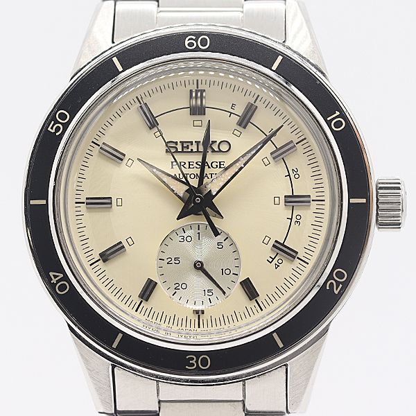 良品 稼働 箱付 セイコー プレサージュ 4R57-00T0 AT/自動巻 スモセコ アイボリー メンズ腕時計 2000000 6JWY SMB ABC24926