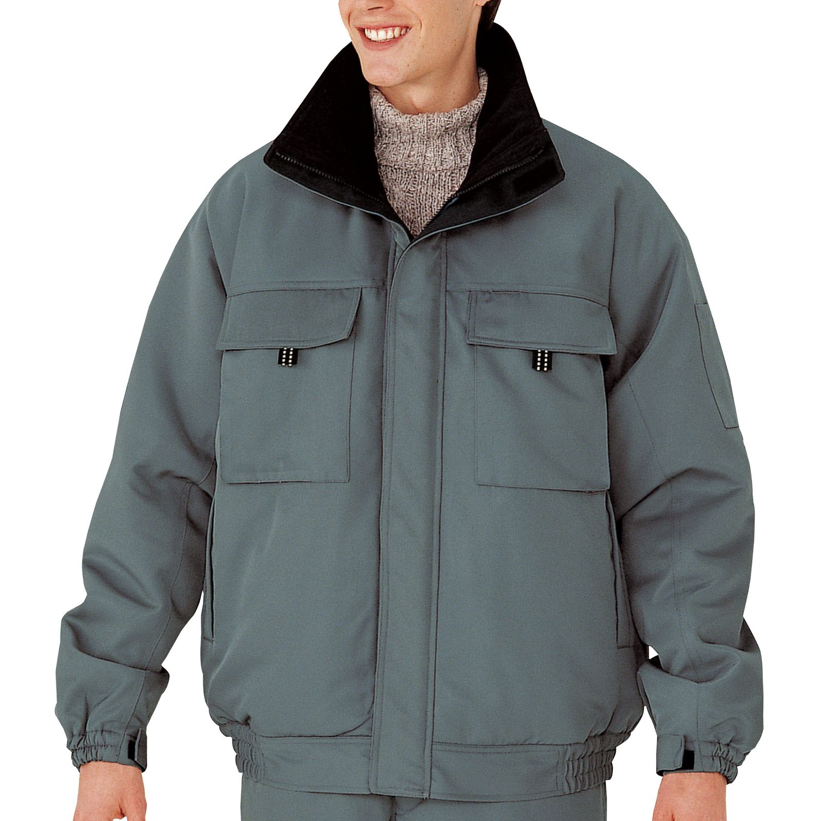 新品 [ミドリ安全] 防寒服 長袖 ブルゾン 男女兼用 撥水 M3136 上 グリーン 4L