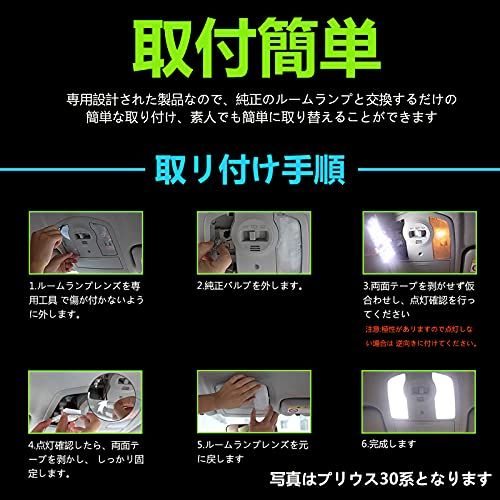 ノア ヴォクシー エスクァイア 80系 LEDルームランプ 室内灯 減光調整リモコン付き 専用設計 全5点セット ZRR80 ZWR80 6000K ホワイト 取付簡単 ハイブリッド対応ts