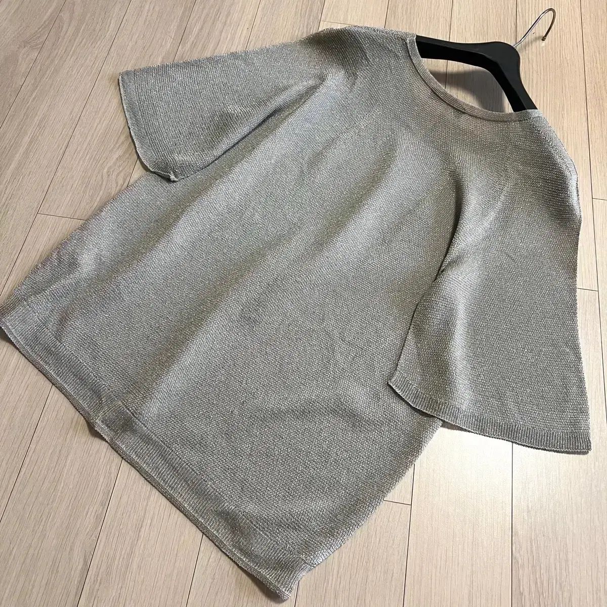 ハンサム LATT by T ホールガーメント グリッターリング ニット 半袖5分 レディース 夏 サマー ミント グレー ハンサム LATT by T ホールガーメント グリッターリング ニット 半袖5分 レディース 夏 サマー ミント グレー