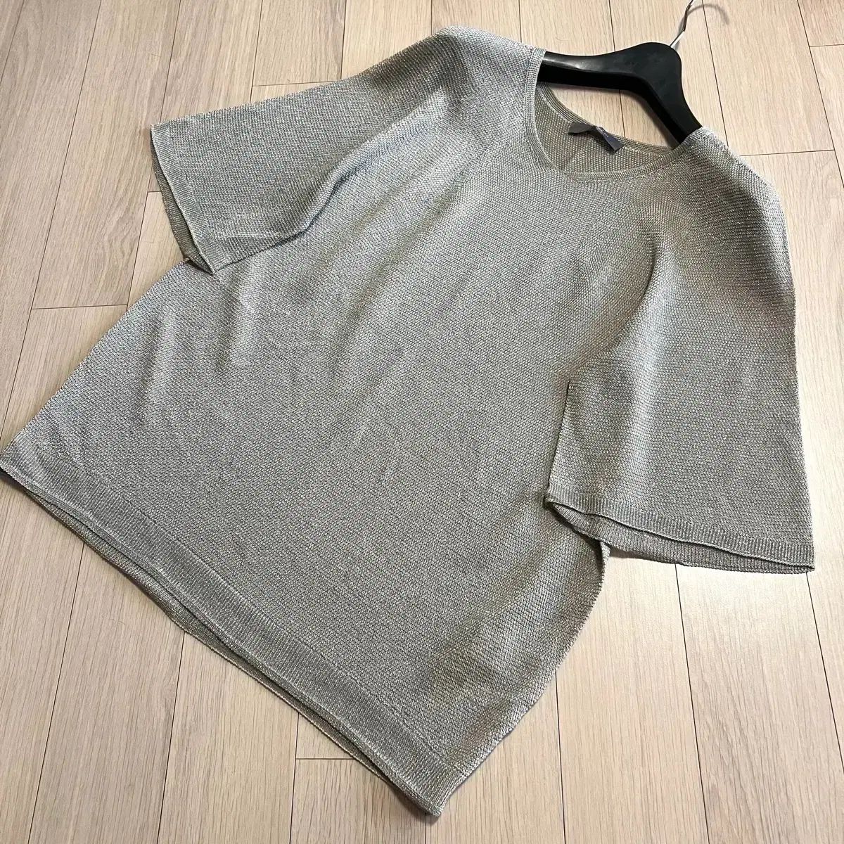 ハンサム LATT by T ホールガーメント グリッターリング ニット 半袖5分 レディース 夏 サマー ミント グレー ハンサム LATT by T ホールガーメント グリッターリング ニット 半袖5分 レディース 夏 サマー ミント グレー