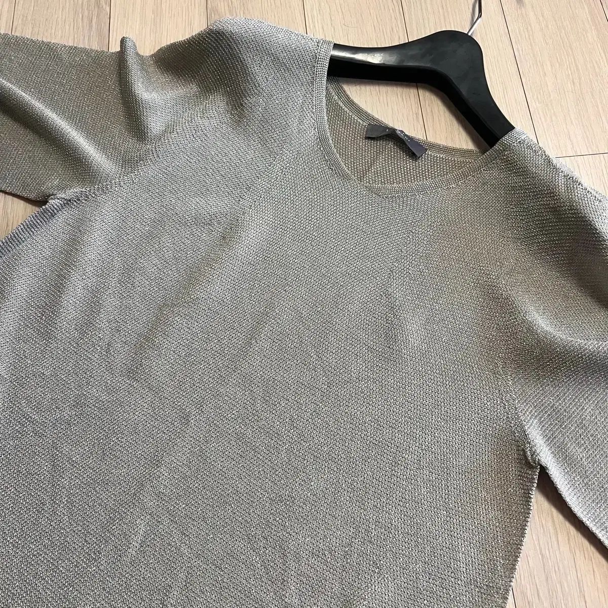 ハンサム LATT by T ホールガーメント グリッターリング ニット 半袖5分 レディース 夏 サマー ミント グレー ハンサム LATT by T ホールガーメント グリッターリング ニット 半袖5分 レディース 夏 サマー ミント グレー