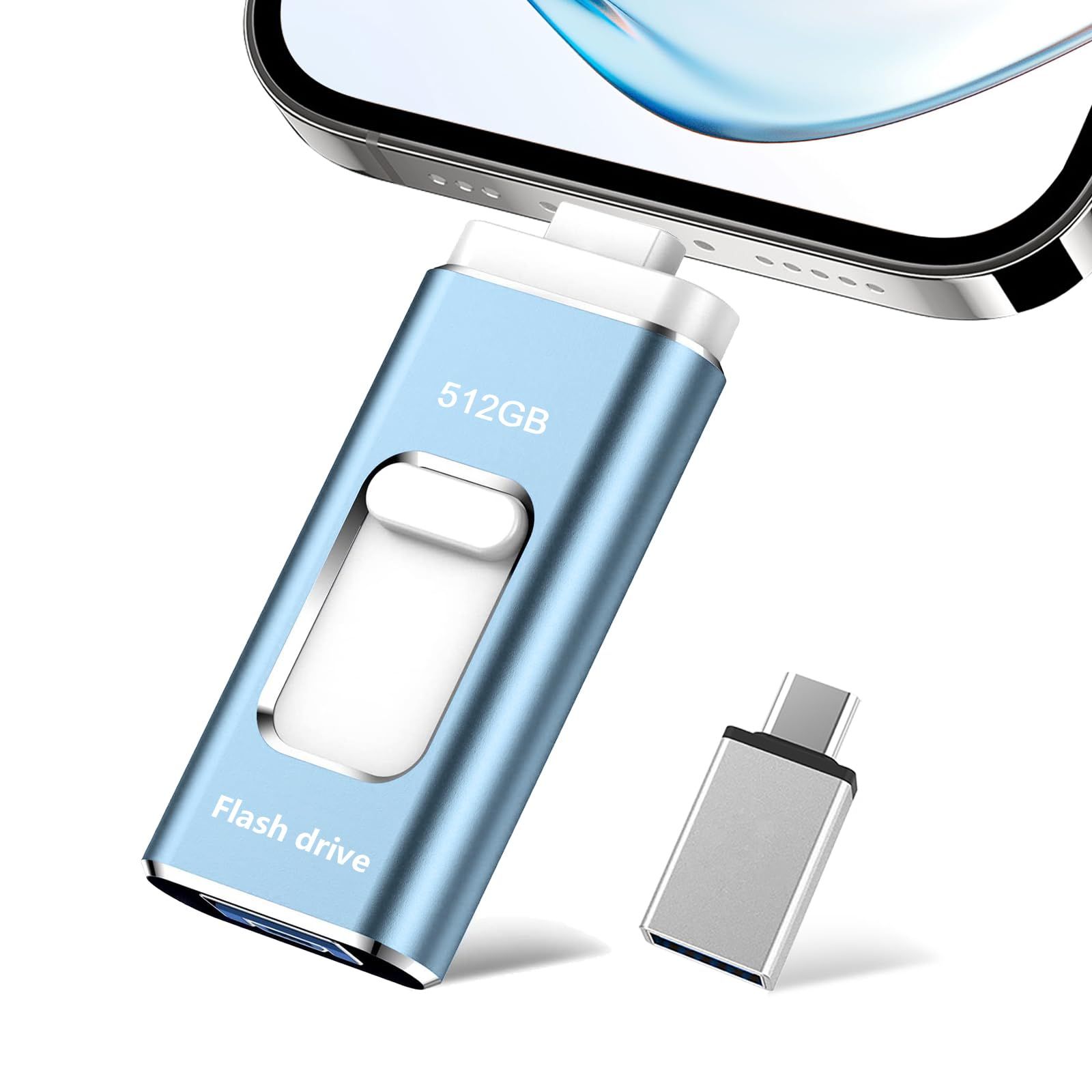 【アプリ不要】512GB USBメモリー 4in1 phone対応usbメモリ高速USB 3.0 フラッシュメモリ type-c USB メモリーphoneデータ 転送保存 写真 バックアップアイフォン用 外付けメモリIOS/Android/ 52ea3e39