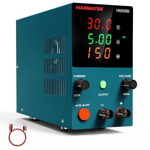 HANMATEK 可変直流安定化電源 DC (0-30V 0-5A) 電圧＆電流安定 低騒音高精度 自動切替 スイッチング 学校の実験室と電気のメンテナンス用 (HM305M)/ ac8743f1