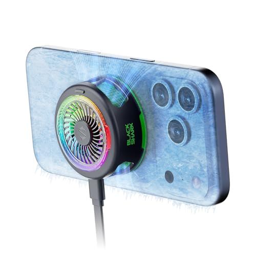 Black Shark FunCooler 6 磁気式 スマホ 冷却 散熱器、RGB冷却ファン搭載、アプリで制御可能な携帯電話ラジエーター、スマホクーラー iPhone Magneticシリーズ 用のポータブル、ゲーム、ライブ配信、撮影に対応 5d4df815