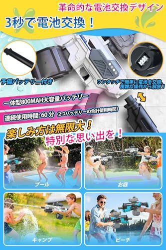 電動ウォーターガン 水鉄砲 超強力 【クールなLEDフラッシュ火花効果 1350ml&バッテリー2個】 電動水鉄砲 光る 自動給水 高速連射 飛距離10-12m 自動/手動 2way切替 充電式 水遊び 子供も大人も楽しめる 男の子 女の子 8269c916 電動ウォーターガン 水鉄砲 超強力 【クールなLEDフラッシュ火花効果 1350ml&バッテリー2個】 電動水鉄砲 光る 自動給水 高速連射 飛距離10-12m 自動/手動 2way切替 充電式 水遊び 子供も大人も楽しめる 男の子 女の子 8269c916