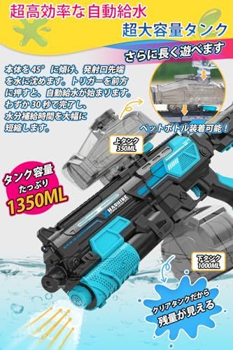 電動ウォーターガン 水鉄砲 超強力 【クールなLEDフラッシュ火花効果 1350ml&バッテリー2個】 電動水鉄砲 光る 自動給水 高速連射 飛距離10-12m 自動/手動 2way切替 充電式 水遊び 子供も大人も楽しめる 男の子 女の子 8269c916 電動ウォーターガン 水鉄砲 超強力 【クールなLEDフラッシュ火花効果 1350ml&バッテリー2個】 電動水鉄砲 光る 自動給水 高速連射 飛距離10-12m 自動/手動 2way切替 充電式 水遊び 子供も大人も楽しめる 男の子 女の子 8269c916