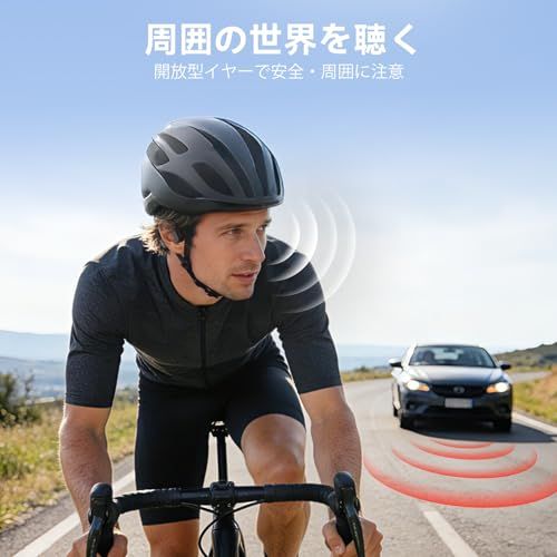 IFECCO 骨伝導イヤホン IP67防水 こつでんどう イヤホン - ワイヤレス ランニング ながら聴き 耳を塞がない 10時間連続再生 物理ボタン 急速充電 スポーツ/デスクワーク/アウトドア（ブラック）ｍａ