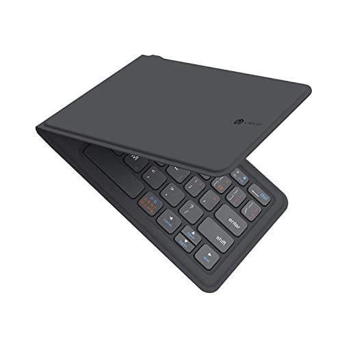 iClever 折りたたみ Bluetooth キーボード- 多ペアリング対応 360度回転可能 超軽量薄型 レザー保護カバー付き 折れない設計 iPad/iPhone/Mac/Android/Windows 対応 （ブラック）BK06★m ac67f4e2