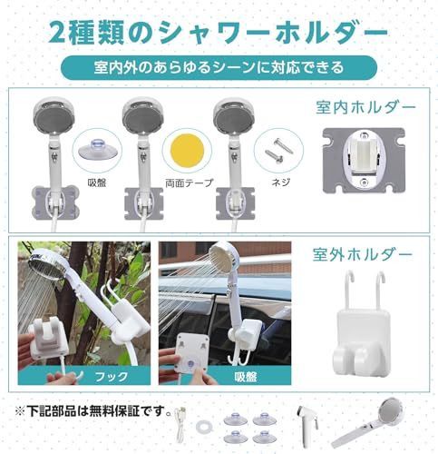ZenCT ポータブルシャワー アウトドア USB充電式 6000mAh 【直射ヘッド付き】電動 簡易シャワー キャンプ 水流量無段階調節 Type-C充電 釣り 海水浴 サーフィン 旅行 水遣り 洗車 屋内 屋外 コンパクト ペット浴 節水 12dc63f6