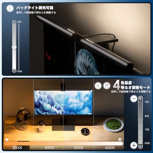 Quntis モニターライト USBライト 無線リモコン搭載 バック照明 40cm 高演色性 4種類の色温度 無段階調光 非対称な配光 間接照明モード モニター掛け式 デスクライト Glowma b0f88028 Quntis モニターライト USBライト 無線リモコン搭載 バック照明 40cm 高演色性 4種類の色温度 無段階調光 非対称な配光 間接照明モード モニター掛け式 デスクライト Glowma b0f88028