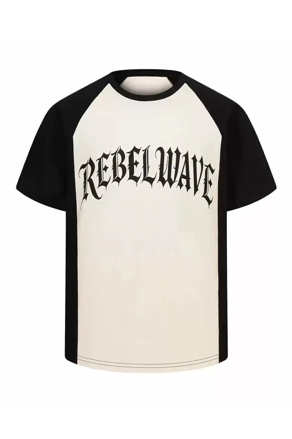 REBEL WAVE | SCRIPT PRINT ARCHIVE RAGLAN T-SHIRT : massivelyop.com
