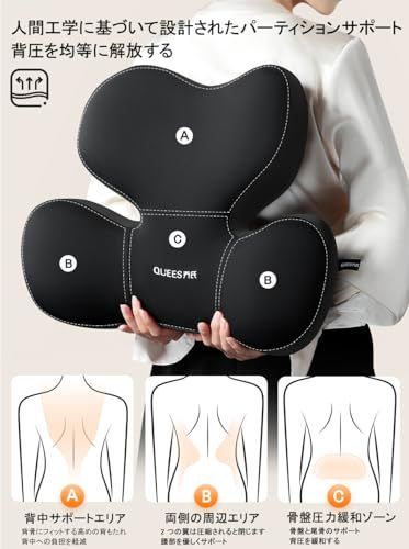 R★【インフルエンサー推奨】腰クッション ランバーサポート ヘッドレスト 車 ファッション背もたれ 内部のメモリーフォームで ウェストクッション 10000回の圧縮テスト アップグレード ネックパッド ネックピロー ハイエンド 低反発 腰枕 74524c4e