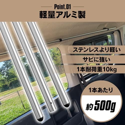 R★【サビに強く車体にやさしいアルミ構造】 8tail 車内サイドバー 車内収納 クロスライド シリーズ サイドバー ハイエース キャラバン 用 左右セット 220cm, アルミ製 工具不要 車両加工不要 (ハイエース/キャラバン用) 410d8271 R★【サビに強く車体にやさしいアルミ構造】 8tail 車内サイドバー 車内収納 クロスライド シリーズ サイドバー ハイエース キャラバン 用 左右セット 220cm, アルミ製 工具不要 車両加工不要 (ハイエース/キャラバン用) 410d8271
