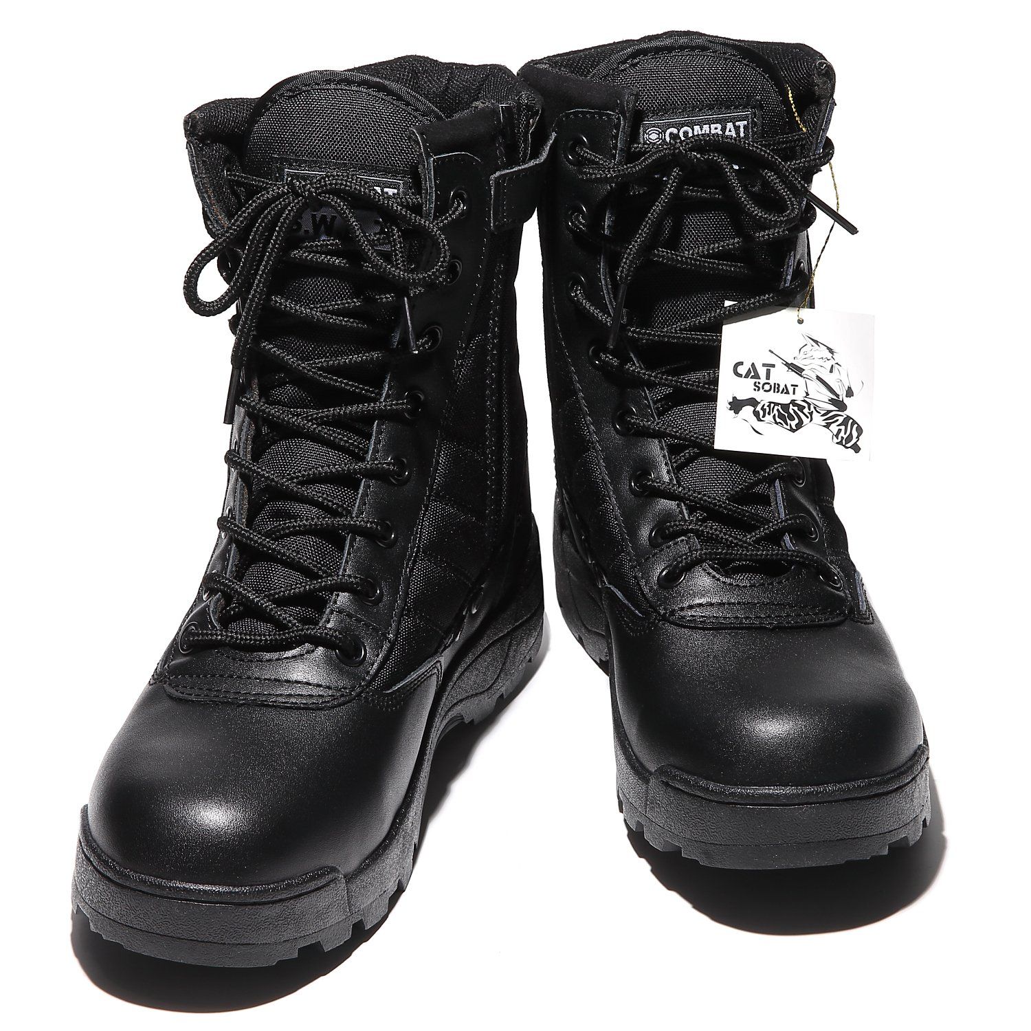 ☆新品☆[Catsobat] タクティカルブーツ サイドジッパー式 サバゲー SWAT コスプレ 特殊部隊 登山 作業用 (23.5cm) 77ad07ca