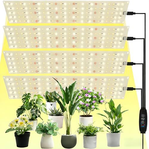 4pcs 植物育成ライト led タイマー付き 調光可能植物成長ライト フル