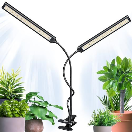 【公式】BRIM(ブリム) FLORA 植物育成ライト LED 【国内ブランド】調光 タイマー フルスペクトル 19W 4000K-4500K (2ヘッド, BK 白色系)*vj