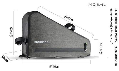 ROCKBROS(ロックブロス)フレームバッグ 防水 ロードバイク 大容量 サイクル トップチューブバッグ トライアングルバッグ ストラップ式 小物収納 取り付け簡単 3L/5L*vj ROCKBROS(ロックブロス)フレームバッグ 防水 ロードバイク 大容量 サイクル トップチューブバッグ トライアングルバッグ ストラップ式 小物収納 取り付け簡単 3L/5L*vj