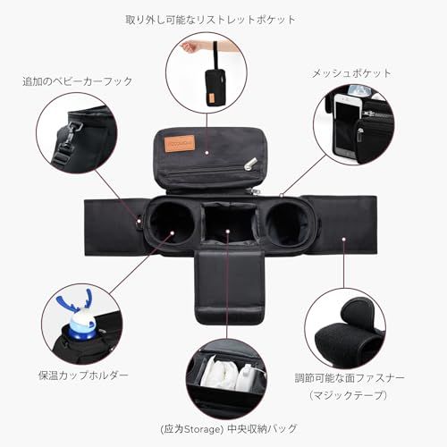 Momcozy ベビーカー用バッグ|ドリンクホルダー|大容量 ベビー収納?オムツポーチ|インナーバッグ 哺乳瓶付き|多機能オーガナイザー|肩掛け・手提げ対応*vj Momcozy ベビーカー用バッグ|ドリンクホルダー|大容量 ベビー収納?オムツポーチ|インナーバッグ 哺乳瓶付き|多機能オーガナイザー|肩掛け・手提げ対応*vj