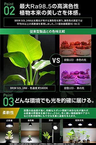 【公式】BRIM(ブリム) SOL 24W 植物育成ライト LED E26口金 フルスペクトル (SOL 白色系 (5800K))*vj