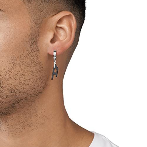 Diesel オールジェンダー ステンレススチール ピアス, Length: 13.3MM, Width: 3MM, Height: 13.3MM, ステンレス鋼, 宝石なしJu