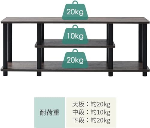 山善(YAMAZEN) テレビ台 43型対応 幅111.5×奥行29.5×高さ41.5cm A4対応 かんたん組立 工具不要 収納棚 オーク/ブラック YWTV-1130(OAK3/BK)Ju