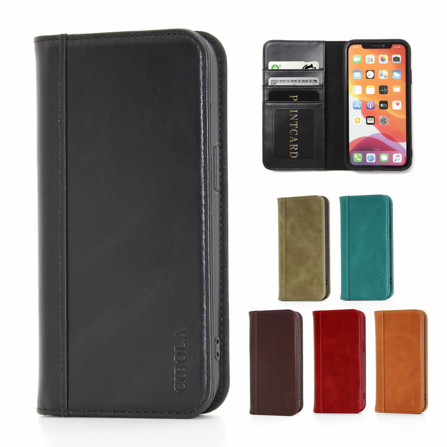 CIBOLA 高級牛革 POCO F7 Ultra 対応 ケース 手帳型 本革 カード収納 スマホケース 耐衝撃 シャオミ POCO F7 ウルトラ 対応 携帯カバー 横置きスタンド機能 (ブラック)Ju
