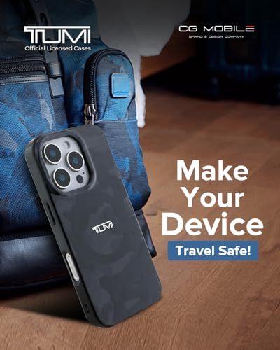 TUMI iPhone16Pro用ケース MagSafe対応 迷彩プリント 二層構造（PC＋TPU）｜耐衝撃・軽量・滑りにくい｜ワイヤレス充電対応 (グレイ)Ju