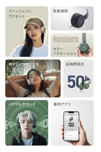 JVCケンウッド Victor HA-S60W-B ワイヤレスヘッドホン Bluetooth Ver.5.4 マイク付き マルチポイント 50時間再生 2WAY 有線 無線 軽量 コンパクト ブラックJu