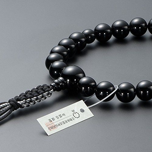 【新品】仏壇屋 滝田商店 数珠 浄土真宗 本式数珠 【男性用】黒オニキス 22玉 正絹紐房◆京念珠・本連数珠・門徒・正式数珠・片手数珠・ブラックオニキス【滝田商店発行 京念珠製造師製作証明書付】 ba12fd98