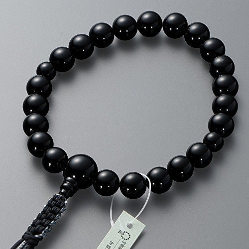 【新品】仏壇屋 滝田商店 数珠 浄土真宗 本式数珠 【男性用】黒オニキス 22玉 正絹紐房◆京念珠・本連数珠・門徒・正式数珠・片手数珠・ブラックオニキス【滝田商店発行 京念珠製造師製作証明書付】 ba12fd98