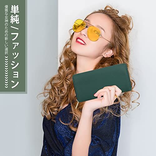 【新品】[DCLKO] 長財布 レディース 財布 本革 牛革 多機能財布 YKKファスナー カード22枚 長 財布 大容量 本革 長サイフ スキミング防止 (グリーン) c4aaa4df