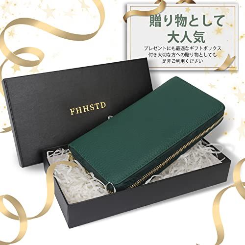 【新品】[DCLKO] 長財布 レディース 財布 本革 牛革 多機能財布 YKKファスナー カード22枚 長 財布 大容量 本革 長サイフ スキミング防止 (グリーン) c4aaa4df