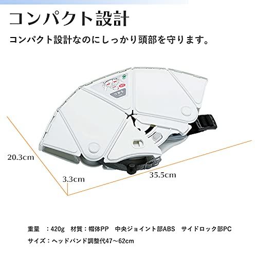 [ミドリ安全] フラットメット2 折りたたみ 防災 ヘルメット PP製 TSC-10 N ホワイトma 2d3bfe24