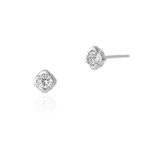 4℃[ヨンドシー] 公式 K10 ホワイトゴールド ピアス ジュエリーケース付き 一粒 シンプル 上品 記念日 プレゼント レディース 112046153209ma 09fb4e11