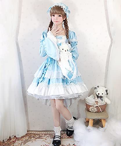 [milky time] フィッシュテール ロリータ ワンピース ヘムライン メイド 2way (blue)ma fd603b15