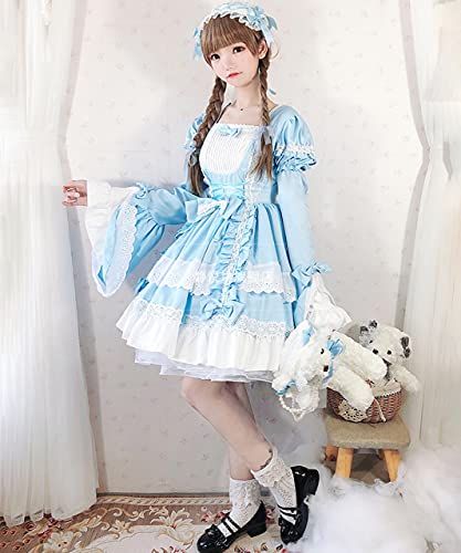 [milky time] フィッシュテール ロリータ ワンピース ヘムライン メイド 2way (blue)ma fd603b15