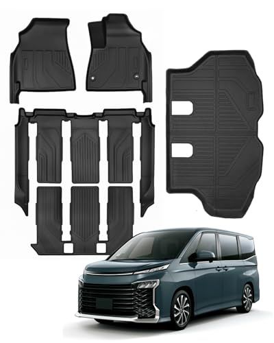 R◆?用于 トヨタ ヴォクシー ノア 90系 7人乗り フロアマット & ラゲッジマット 3D 立体カーマット 防水 防汚 滑り止め TPE素材 車種専用設計 簡単取付 5枚セット (2022年1月?現行)
