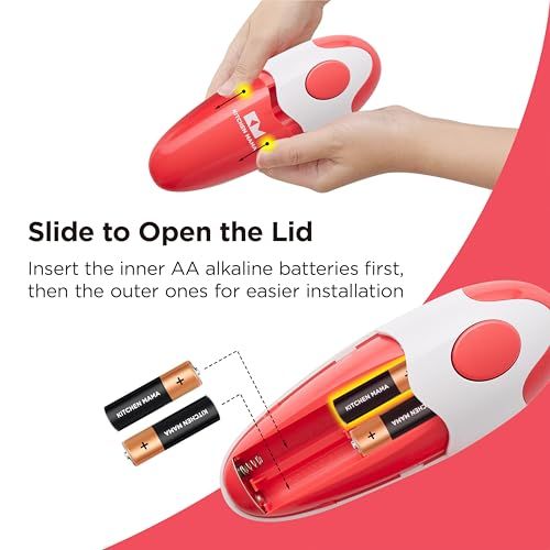 Kitchen Mama 電動缶切り ワンタッチでスタート高齢者・関節炎患者向け 左利き用対応 人間工学デザイン 平滑エッジで安全 簡単操作 電池式 携帯型 家庭用・業務用 キッチンツール レッド 電池式(レッド)t b6f0023d Kitchen Mama 電動缶切り ワンタッチでスタート高齢者・関節炎患者向け 左利き用対応 人間工学デザイン 平滑エッジで安全 簡単操作 電池式 携帯型 家庭用・業務用 キッチンツール レッド 電池式(レッド)t b6f0023d
