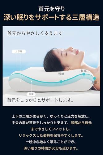 【最高級×5つ星ホテル仕様】 首元をやさしく支える ネックピロー 首枕 低反発 温度調節 仰向け・横向き・うつ伏せ 対応 深い眠りをサポート 父の日 母の日 プレゼント ギフト PCM冷感カバー付き (グレー, 高め(10CM))t 10e1baed